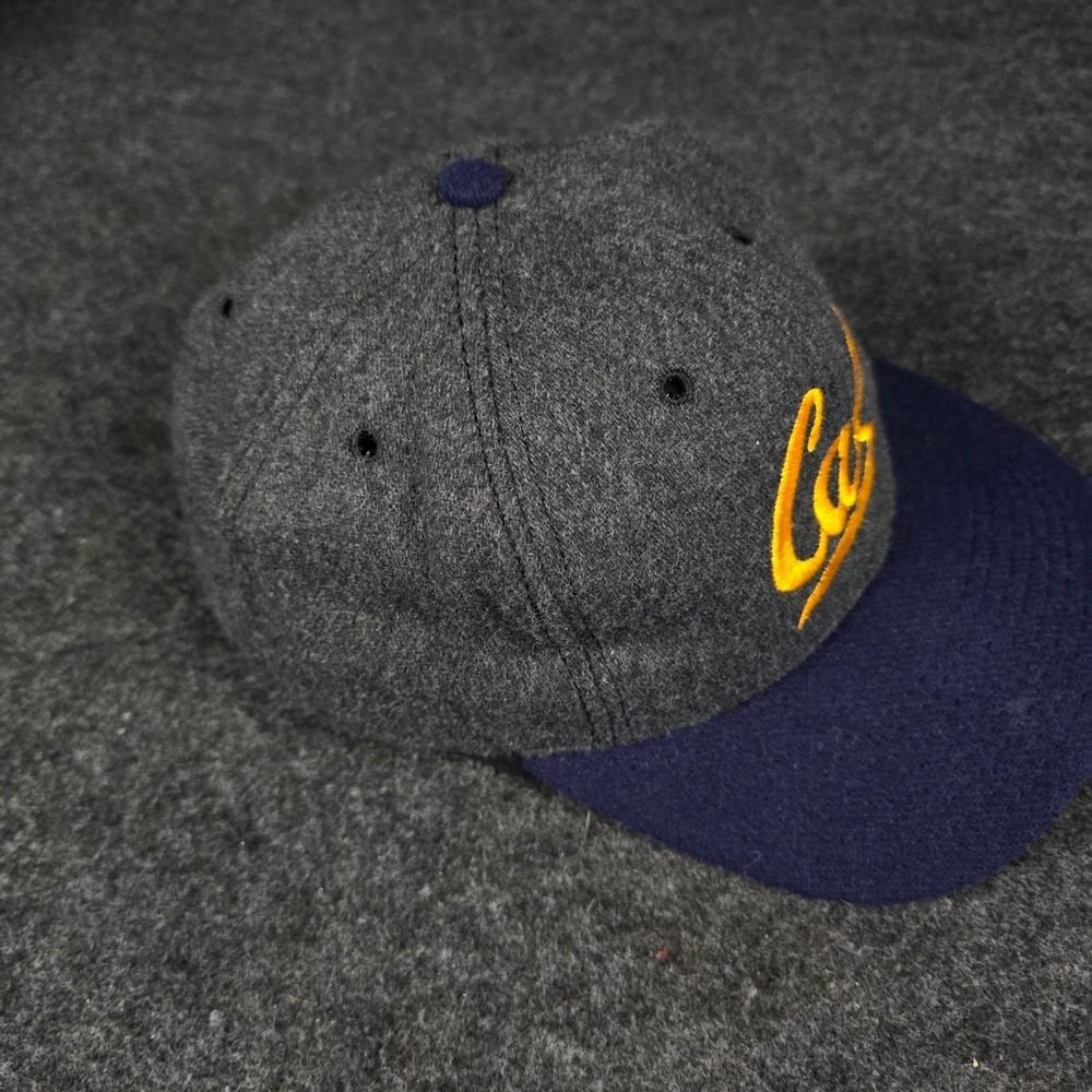 Vintage Cal Berkeley Golden Bears Fitted Gray Blue Wool Hat 7 1/4 Made in USA - Picture 3 of 9